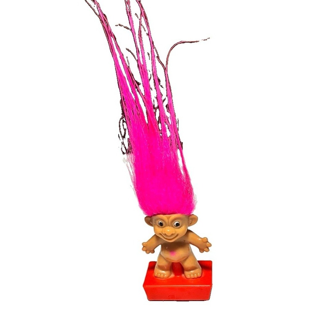 Troll Stamp, Good Luck Troll Stamper, VTG  1990, Pink Hair Troll, Rubber stamper